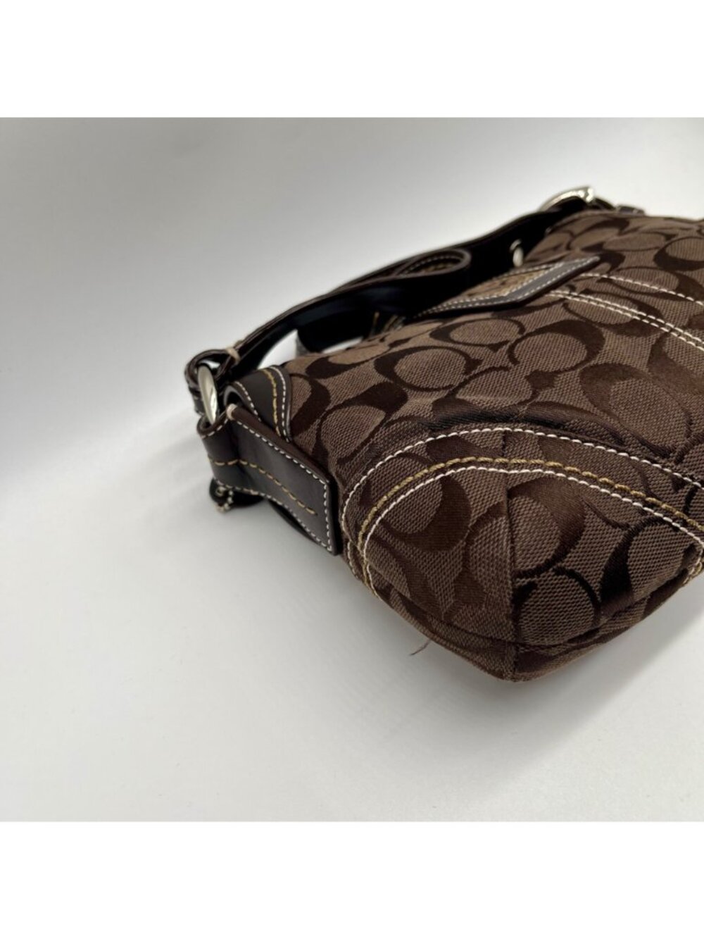 Coach Brown Signature Canvas Soho Buckle Flap Bag - Picture 8 of 13